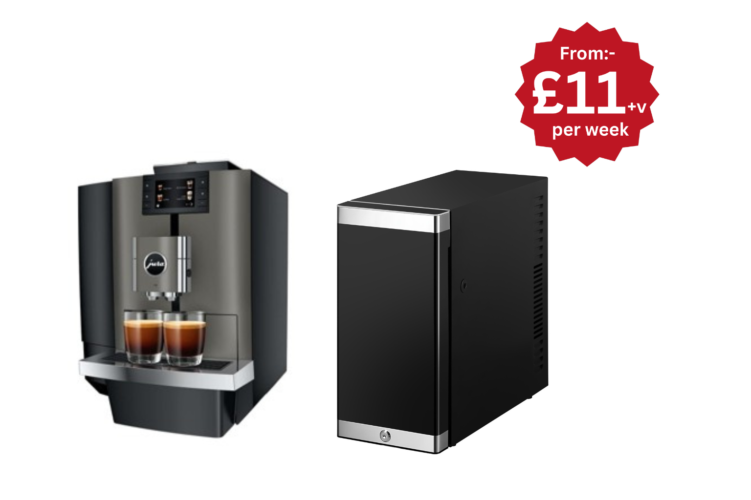 Jura X10 bean to cup fresh milk coffee machine, with fridge