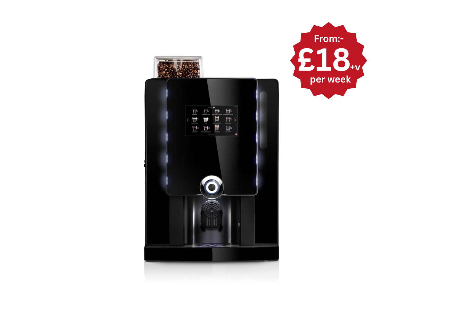 Rhea Business Line VHO with 7 inch touch media screen bean to cup coffee machine